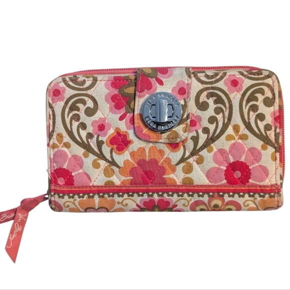 VERA BRADLEY Turn Lock Wallet In Folkloric - Picture 1 of 7